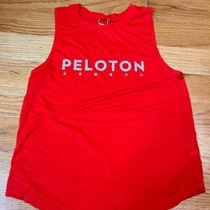Red Peloton branded exercise tank